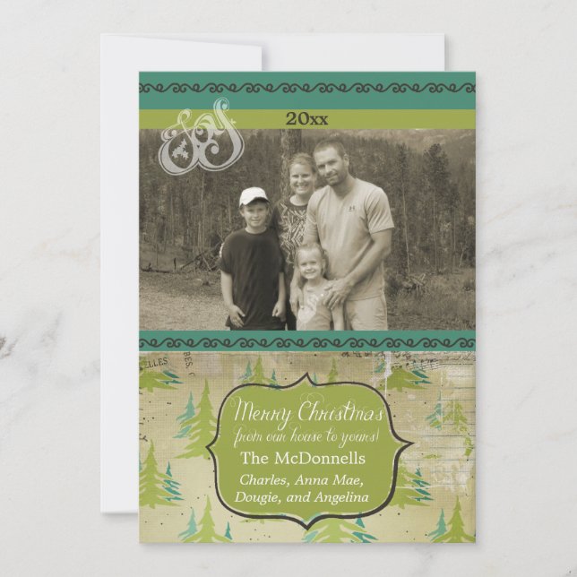 Festividades Cartão de Feriado Personalizado de Fotografias de  (Frente)