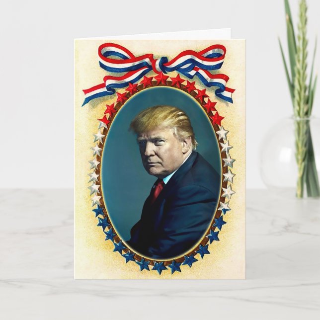 Festividades Cartão de Feriado Personalizável Donald Trump (Frente)