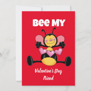 Festividades Cartão de feriado plano Bee My Valentine's Day Fri