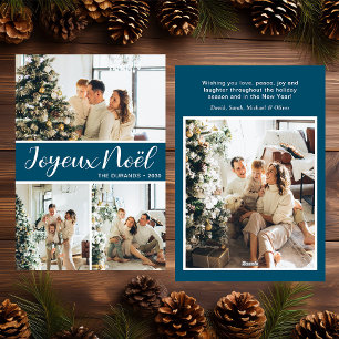 Festividades Cartão de Feriado Plano de Foto do Noel 4 Joyeux
