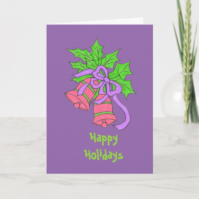Festividades Cartão de Feriado Roxo (Frente)