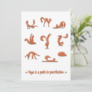 Festividades Cartão de Feriado Simples Cat Yoga
