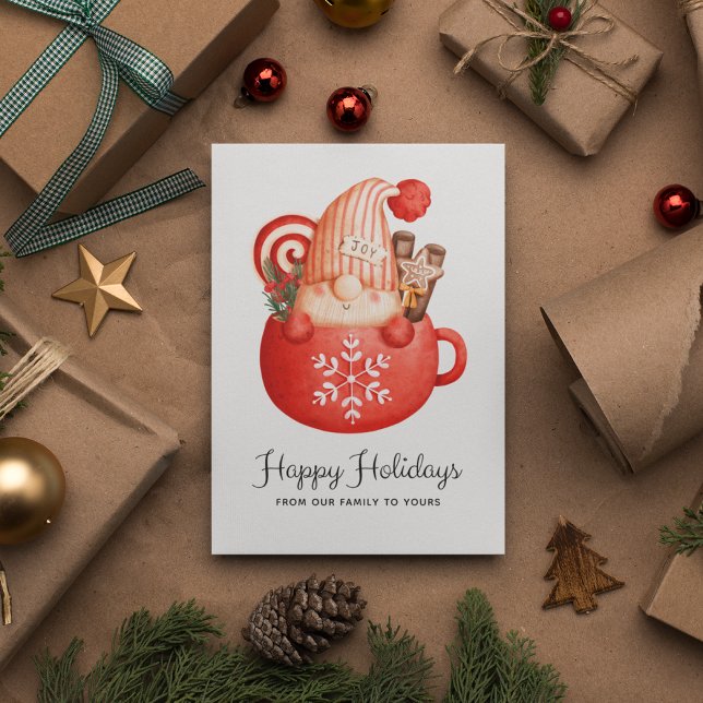 Festividades Cartão de Feriado Simples de Natal para Mug Gnomo  (Criador carregado)