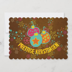 Festividades Cartão de Feriados Ornamentais Prettige Kerstdagen