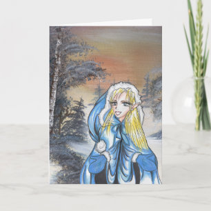 Festividades Cartão de Férias Anime Elf