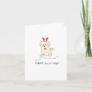 Festividades Cartão de Férias Bichon