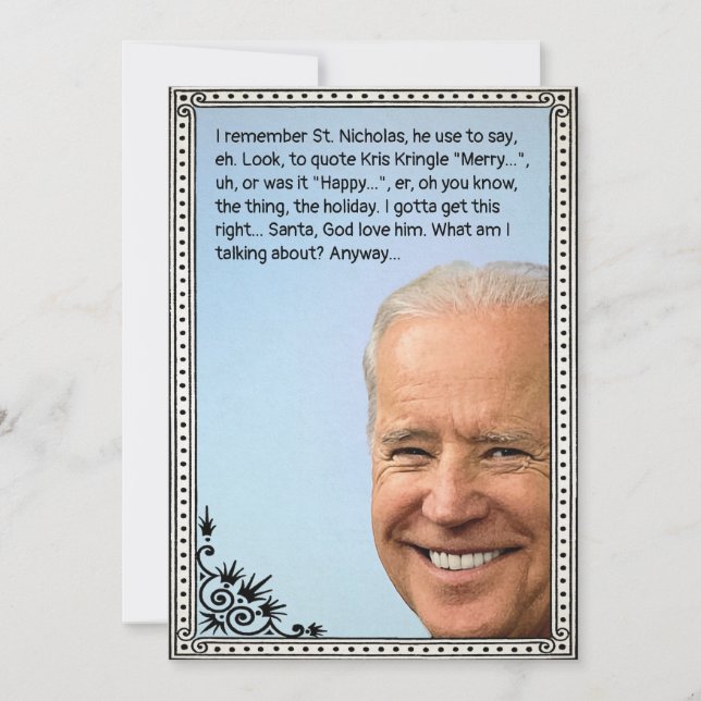 Festividades Cartão de Férias Biden Personalizável (Frente)