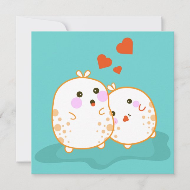 Festividades Cartão de Férias Bunnies Kawaii (Frente)