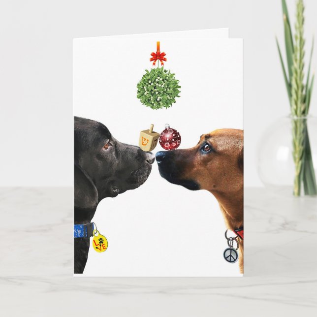 Festividades Cartão de Férias Cachorros Sortudos (Frente)