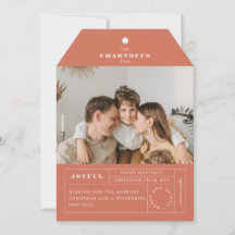 Cartão de Férias Chapo de Tag Festivo