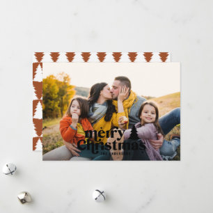 Festividades Cartão de férias com foto completa moderna tipogra