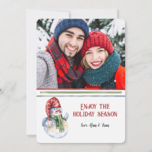 Festividades Cartão de Férias com Foto de Frosty