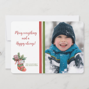 Festividades Cartão de Férias com Foto de Meia de Natal