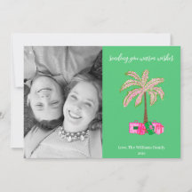 Cartão de Férias com Foto de Palmeira de Desejos A