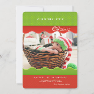 Festividades Cartão de Férias com Foto e Bordas Onduladas