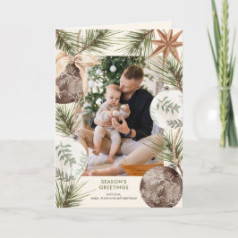 Festividades Cartão de Férias com Foto e Enfeite