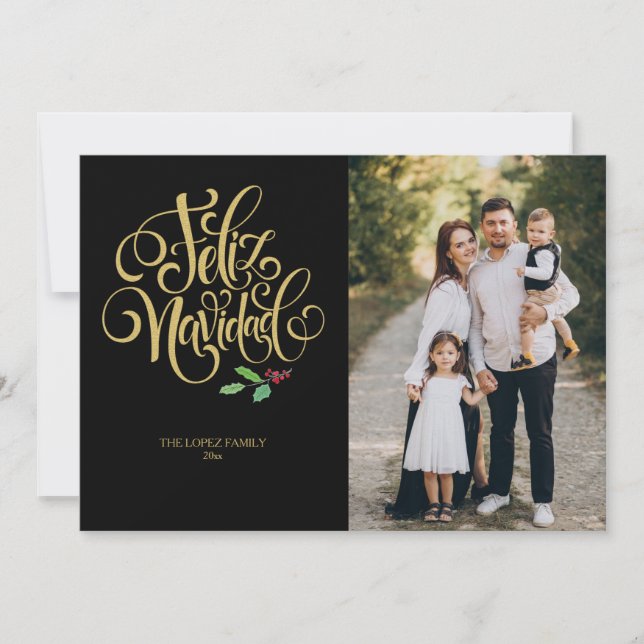 Festividades Cartão de Férias com Foto Feliz Natal (Frente)