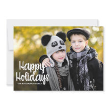 Cartão de Férias com Foto Grande e Tipografia Xadr