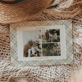 Festividades Cartão de Férias com Foto 'Grateful' em Xadrez Beg