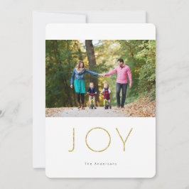 Festividades Cartão de Férias com Foto JOY Brilhante
