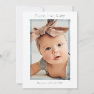 Festividades CARTÃO DE FÉRIAS COM FOTO Paz Amor Alegria Moder