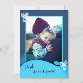 Festividades Cartão de Férias com Fotos do dia de os pais Azul