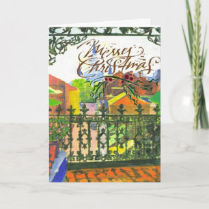 Festividades Cartão de Férias com Varanda do French Quarter