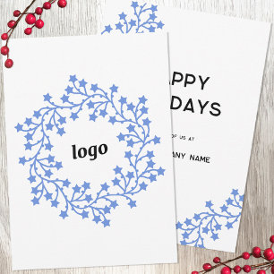 Festividades Cartão de Férias Comerciais do Logotipo Wreath Sta
