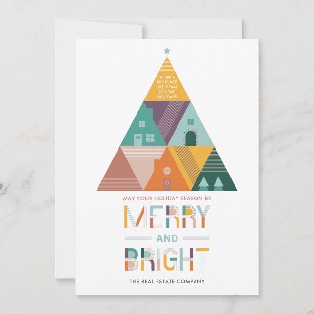Festividades Cartão de Férias Comerciais Imobiliário de Árvore (Frente)