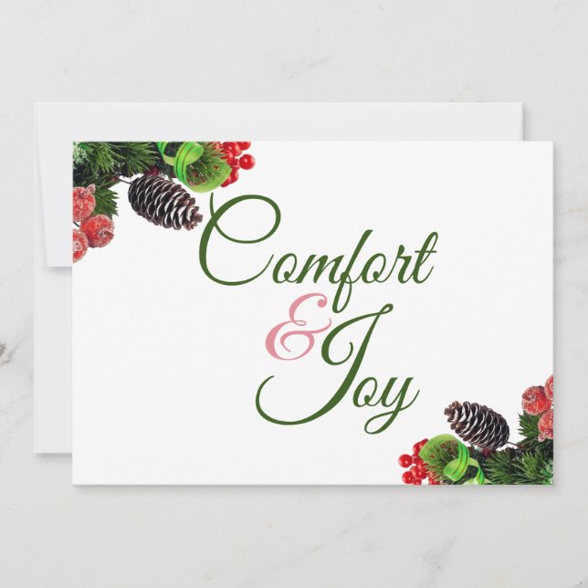 Festividades Cartão de Férias Comfort And Joy Flat (Frente)