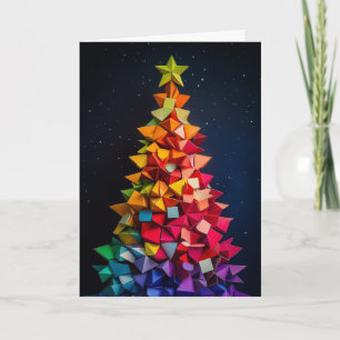 Festividades Cartão de Férias da Árvore de Natal Geométrico