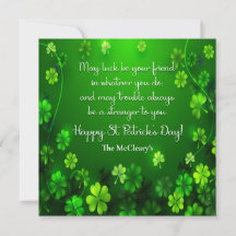 Cartão de Férias da Citação de St Patrick Sorte