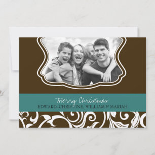 Festividades Cartão de Férias da Família Damask Felry Christ
