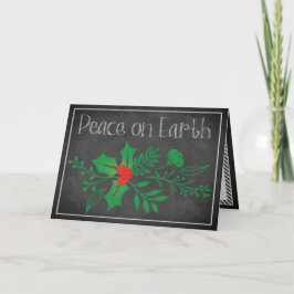 Festividades Cartão de Férias da Terra para Paz | Faux Chalkboa