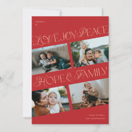 Festividades Cartão de férias de 4 fotos minimalista Chrismtas