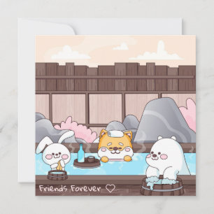 Festividades Cartão de férias de amigos Kawaii