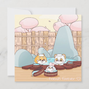 Festividades Cartão de férias de amigos Kawaii