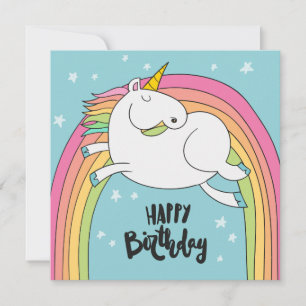 Festividades Cartão de Férias de Aniversário Feliz da Unicorn