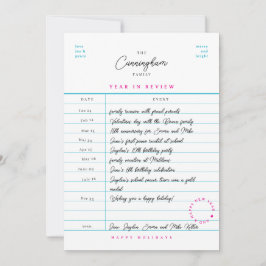 Festividades Cartão de Férias de Ano em Revisão com Design de C