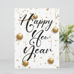 Festividades Cartão de Férias de Ano Novo Feliz