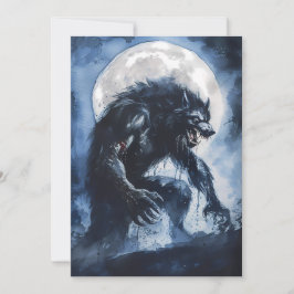 Festividades Cartão de Férias de Aquarela de Lobo Mau Feroz