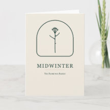Cartão de Férias de Arte de Linha Minimalista de M