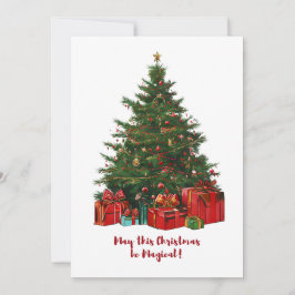 Festividades Cartão de Férias de Árvore de Natal Mágico