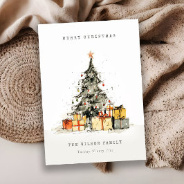 Festividades Cartão de Férias de Árvore de Natal Moderno, Desco