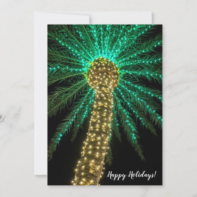 Festividades Cartão de Férias de Árvore de Palma (Frente)