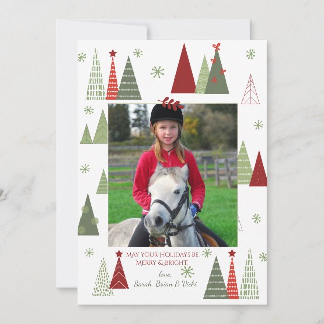 Festividades Cartão de Férias de Árvores Fantásticas (Frente)