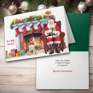 Festividades Cartão de Férias de Cachorro Brittany Gift para pa