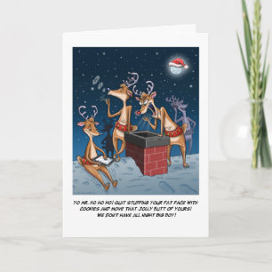 Festividades Cartão de Férias de Cartoon para Reindeers papais