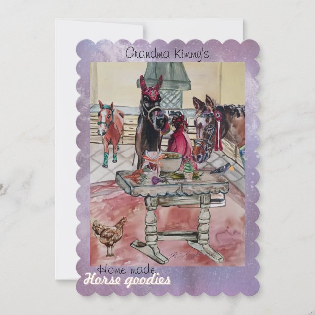 Festividades cartão de férias de cavalo feito em casa (Frente)