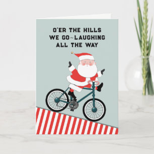 Festividades Cartão de Férias de Ciclismo Engraçado